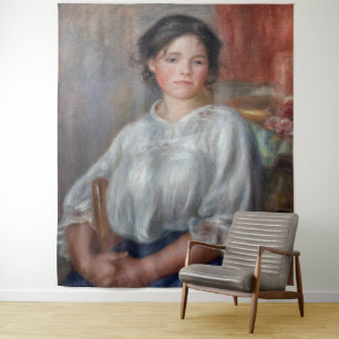Pierre-Auguste Renoir - Junge Frau sitzt Wandteppich