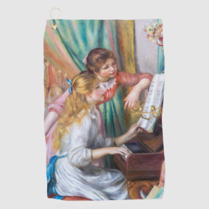 Pierre Auguste Renoir - Junge Mädchen am Klavier Golfhandtuch