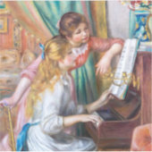 Pierre Auguste Renoir - Junge Mädchen am Piano Aufkleber (Vorderseite)