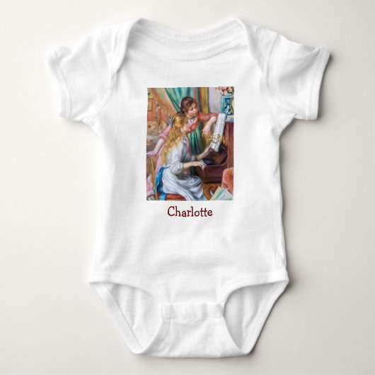 Pierre Auguste Renoir - Junge Mädchen am Piano Baby Strampler (Vorderseite)