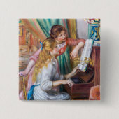 Pierre Auguste Renoir - Junge Mädchen am Piano Button (Vorderseite)