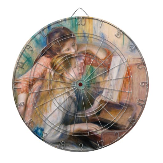 Pierre Auguste Renoir - Junge Mädchen am Piano Dartscheibe (vorne)