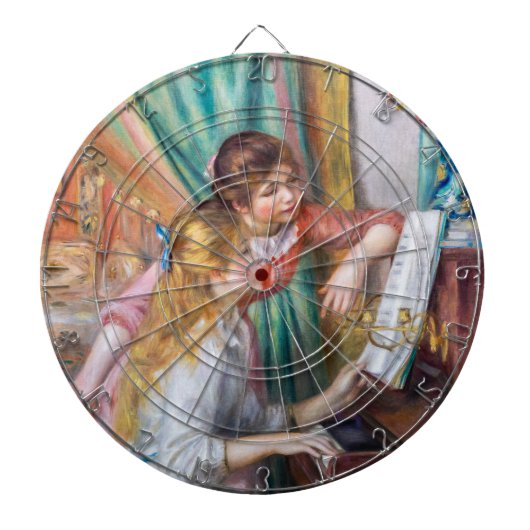 Pierre Auguste Renoir - Junge Mädchen am Piano Dartscheibe (vorne)