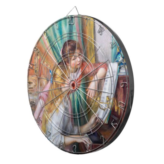 Pierre Auguste Renoir - Junge Mädchen am Piano Dartscheibe (Vorderseite rechts)