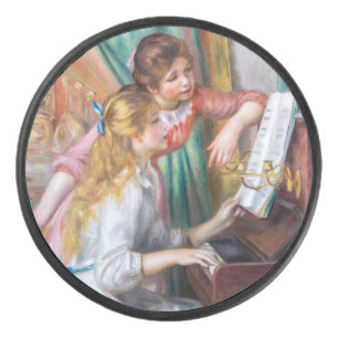 Pierre Auguste Renoir - Junge Mädchen am Piano Eishockey Puck