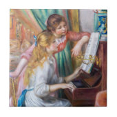 Pierre Auguste Renoir - Junge Mädchen am Piano Fliese (Vorderseite)