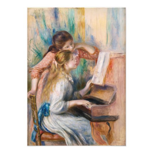 Pierre Auguste Renoir - Junge Mädchen am Piano Fotodruck (Vorne)