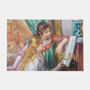 Pierre Auguste Renoir - Junge Mädchen am Piano Fußmatte