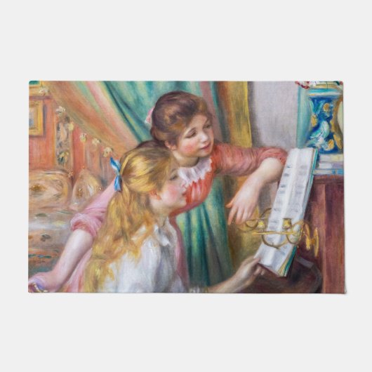 Pierre Auguste Renoir - Junge Mädchen am Piano Fußmatte (Vorderseite)