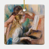 Pierre Auguste Renoir - Junge Mädchen am Piano Keramikornament (Rückseite)