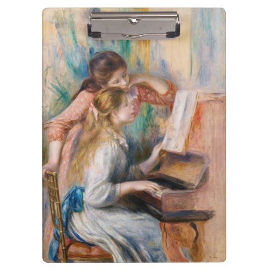 Pierre Auguste Renoir - Junge Mädchen am Piano Klemmbrett (Vorderseite)