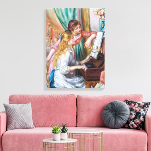 Pierre Auguste Renoir - Junge Mädchen am Piano Leinwanddruck (Insitu (Wohnzimmer))