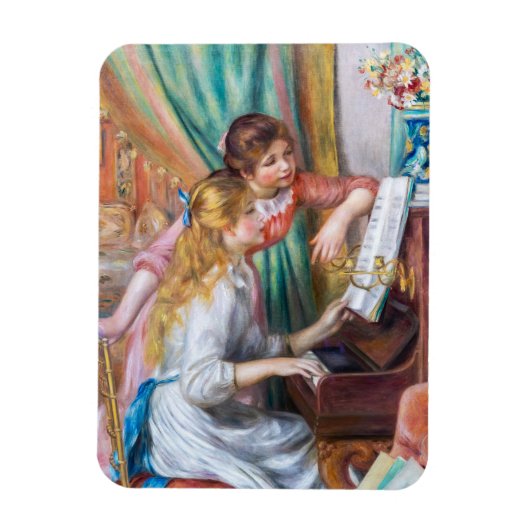 Pierre Auguste Renoir - Junge Mädchen am Piano Magnet (Vertikal)