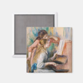 Pierre Auguste Renoir - Junge Mädchen am Piano Magnet (Vorderseite/Rückseite)