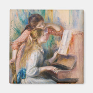 Pierre Auguste Renoir - Junge Mädchen am Piano Magnet