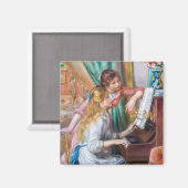 Pierre Auguste Renoir - Junge Mädchen am Piano Magnet (Vorderseite/Rückseite)