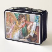 Pierre Auguste Renoir - Junge Mädchen am Piano Metall Brotdose (Rückseite)