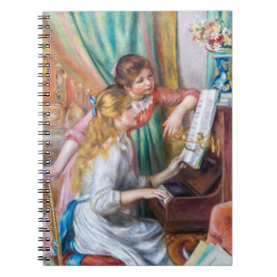 Pierre Auguste Renoir - Junge Mädchen am Piano Notizblock