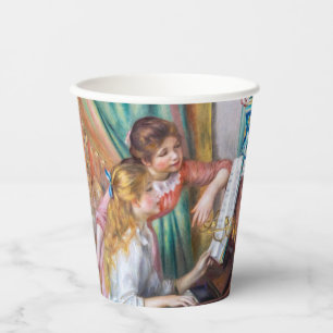 Pierre Auguste Renoir - Junge Mädchen am Piano Pappbecher