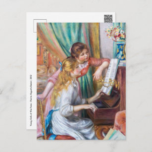 Pierre Auguste Renoir - Junge Mädchen am Piano Postkarte