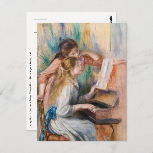 Pierre Auguste Renoir - Junge Mädchen am Piano Postkarte (Vorne/Hinten)