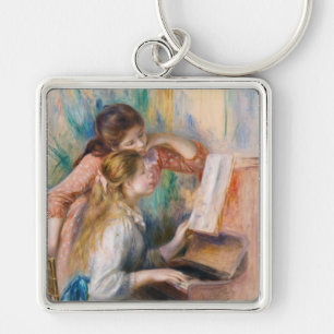 Pierre Auguste Renoir - Junge Mädchen am Piano Schlüsselanhänger