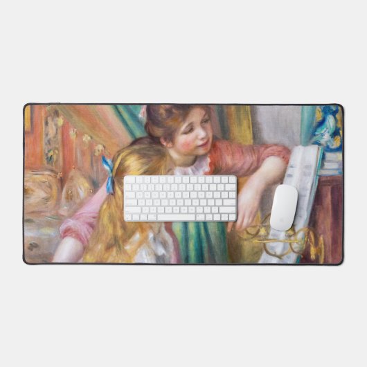 Pierre Auguste Renoir - Junge Mädchen am Piano Schreibtischunterlage (Tastatur & Maus)