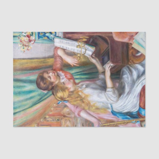 Pierre Auguste Renoir - Junge Mädchen am Piano Seidenpapier (Vorderseite)