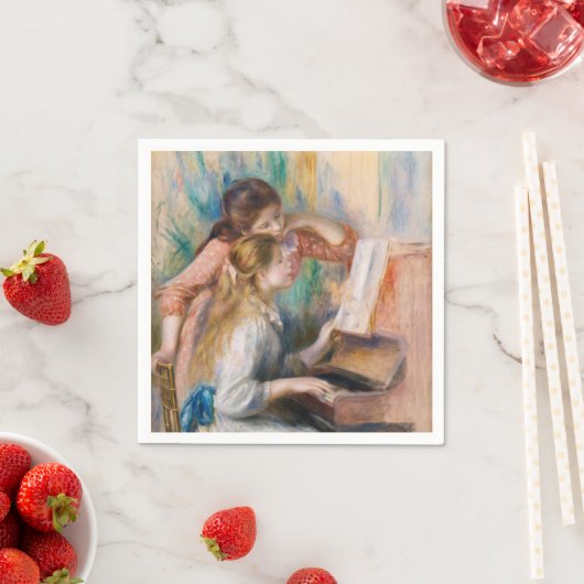 Pierre Auguste Renoir - Junge Mädchen am Piano Serviette (Beispiel)