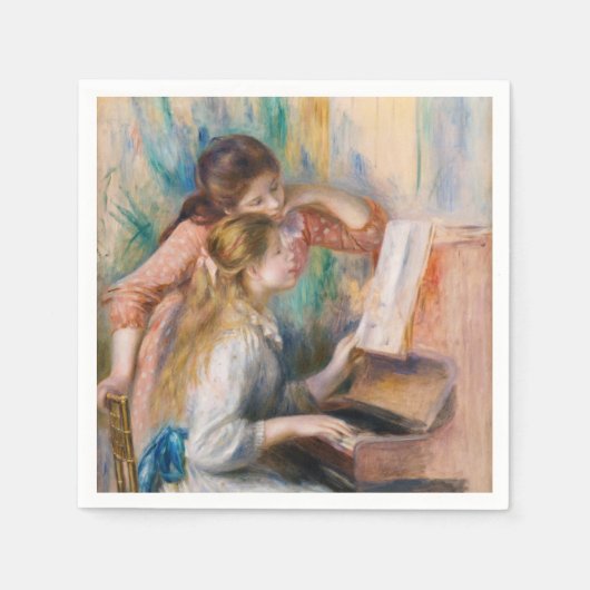 Pierre Auguste Renoir - Junge Mädchen am Piano Serviette (Vorderseite)