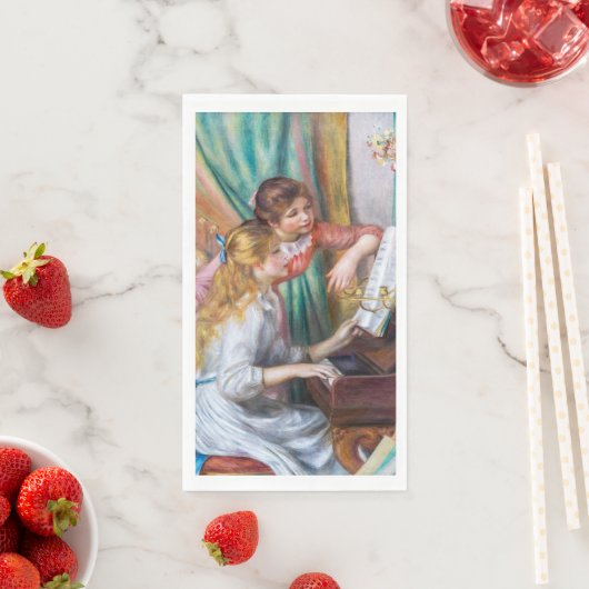 Pierre Auguste Renoir - Junge Mädchen am Piano Serviette (Beispiel)
