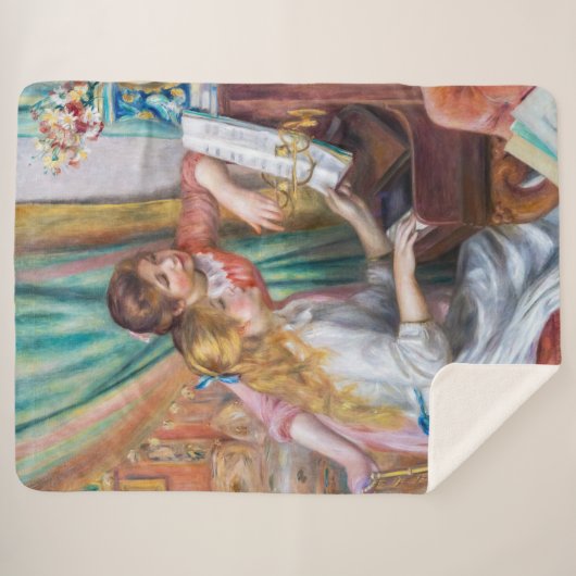 Pierre Auguste Renoir - Junge Mädchen am Piano Sherpadecke (Vorderseite (Horizontal))