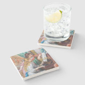 Pierre Auguste Renoir - Junge Mädchen am Piano Steinuntersetzer (Seitenansicht)