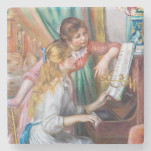 Pierre Auguste Renoir - Junge Mädchen am Piano Steinuntersetzer
