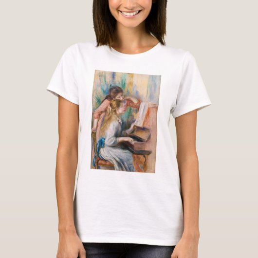 Pierre Auguste Renoir - Junge Mädchen am Piano T-Shirt (Vorderseite)