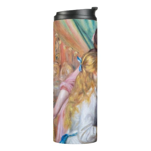 Pierre Auguste Renoir - Junge Mädchen am Piano Thermosbecher (Nach links gedreht)