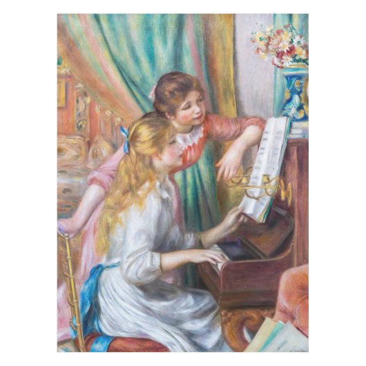 Pierre Auguste Renoir - Junge Mädchen am Piano Tischdecke (Vorderseite)