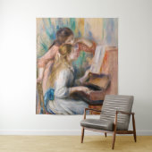 Pierre Auguste Renoir - Junge Mädchen am Piano Wandteppich (Beispiel)