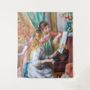 Pierre Auguste Renoir - Junge Mädchen am Piano Wandteppich
