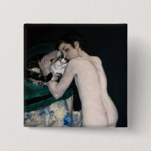 Pierre-Auguste Renoir - Junge mit einer Katze Button