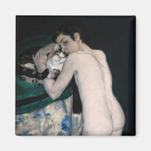 Pierre-Auguste Renoir - Junge mit einer Katze Magnet