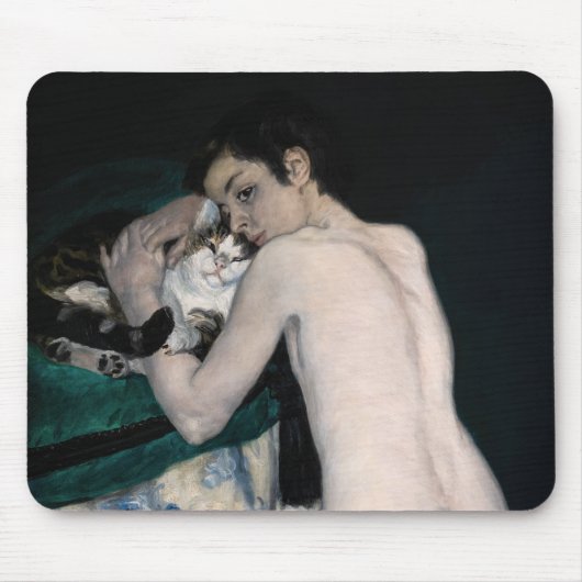 Pierre-Auguste Renoir - Junge mit einer Katze Mousepad (Vorne)
