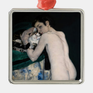 Pierre-Auguste Renoir - Junge mit einer Katze Ornament Aus Metall