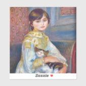 Pierre-Auguste Renoir - Kind mit Katze Aufkleber (Blatt)