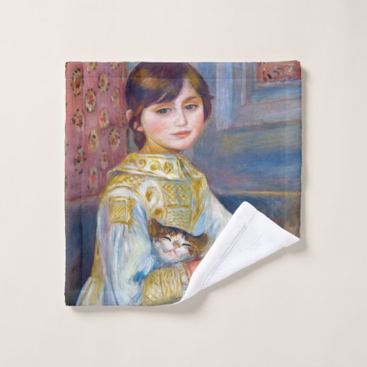 Pierre-Auguste Renoir - Kind mit Katze Badhandtuch Set (Waschlappen)