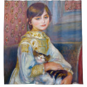 Pierre-Auguste Renoir - Kind mit Katze Duschvorhang (Vorderseite)
