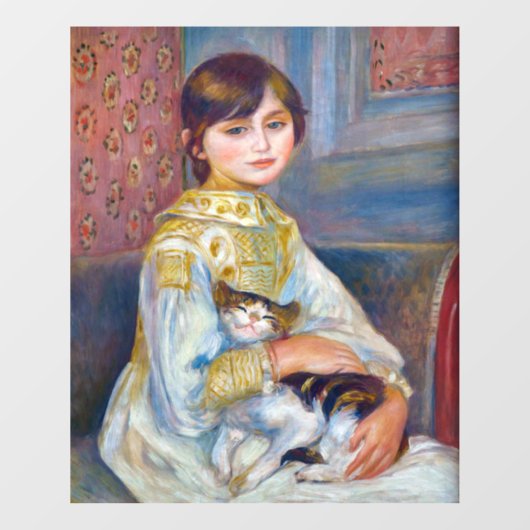 Pierre-Auguste Renoir - Kind mit Katze Fensteraufkleber (Blatt)