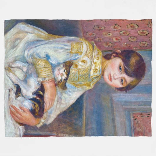 Pierre-Auguste Renoir - Kind mit Katze Fleecedecke (Vorderseite (Horizontal))