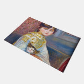 Pierre-Auguste Renoir - Kind mit Katze Fußmatte (Schrägansicht)