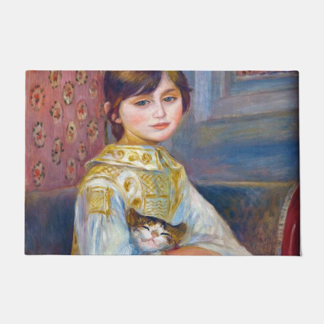 Pierre-Auguste Renoir - Kind mit Katze Fußmatte (Vorderseite)
